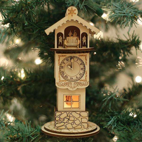 Old World Christmas Ginger Clock Tower Blown Glass Ornament