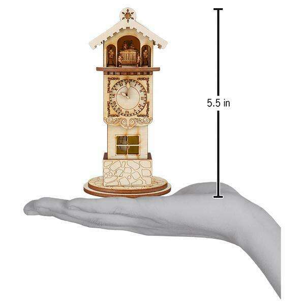 Old World Christmas Ginger Clock Tower Blown Glass Ornament