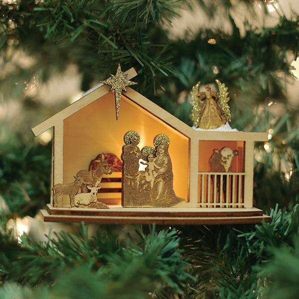 Old World Christmas Ginger Nativity Blown Glass Ornament