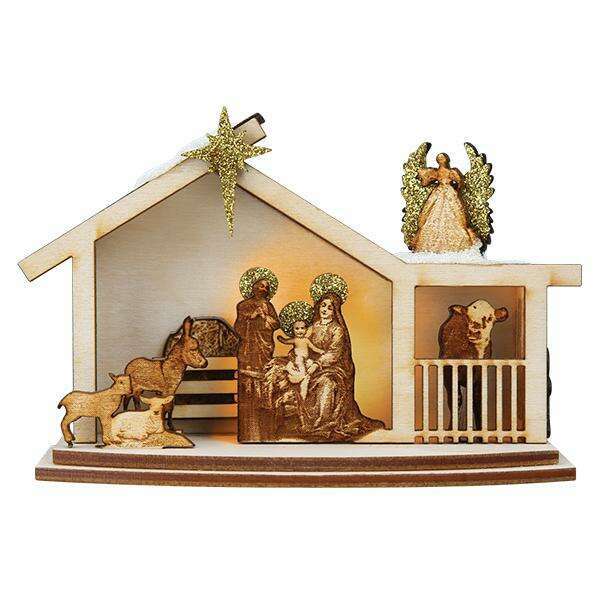 Old World Christmas Ginger Nativity Blown Glass Ornament