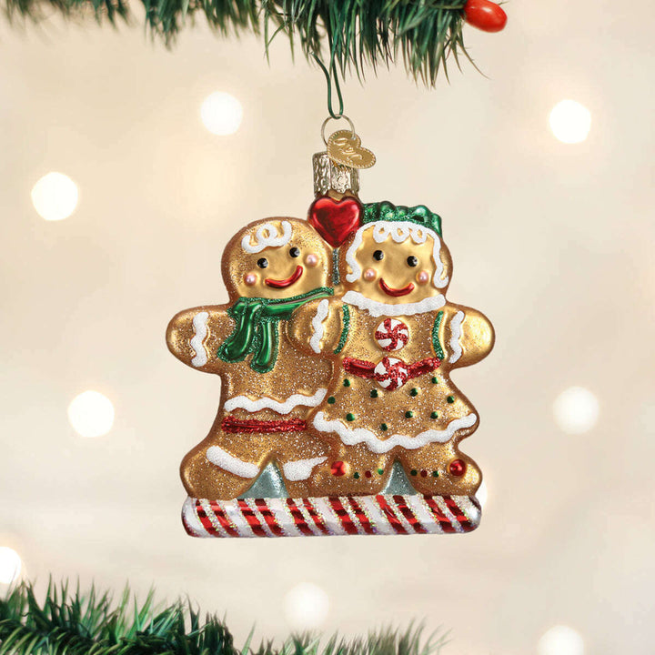 Old World Christmas Gingerbread Friends Blown Glass Ornament