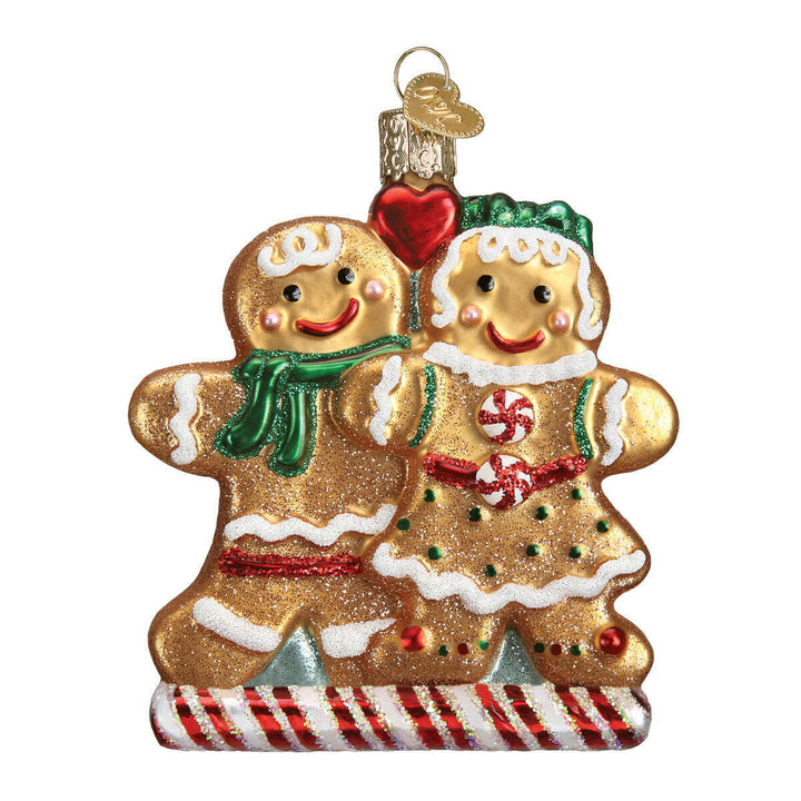 Old World Christmas Gingerbread Friends Blown Glass Ornament