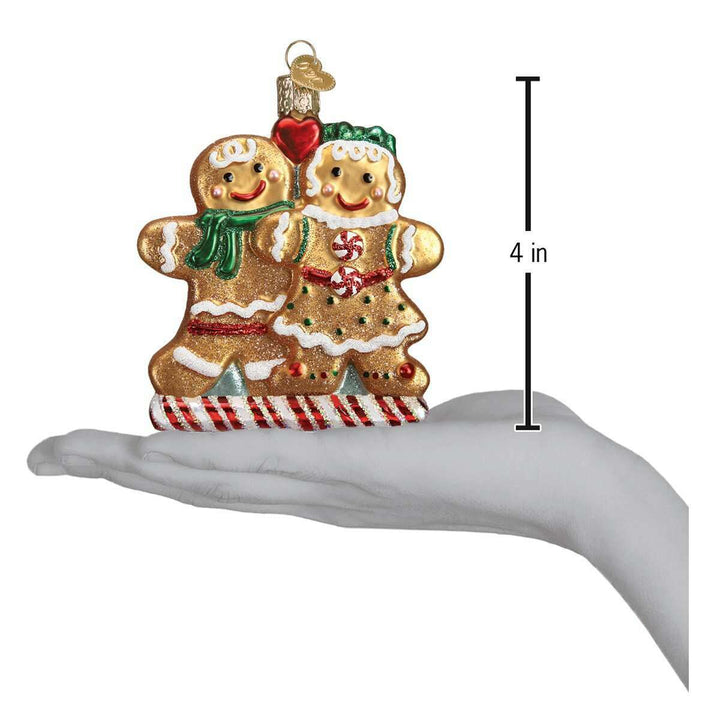 Old World Christmas Gingerbread Friends Blown Glass Ornament