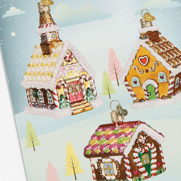 Old World Christmas Gingerbread Houses Holiday Card