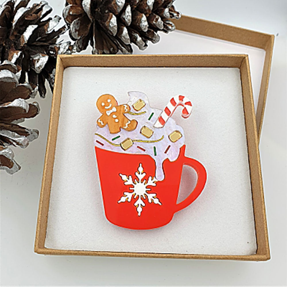 Gingerbread Latte Brooch by Cherryloco Jewellery 2