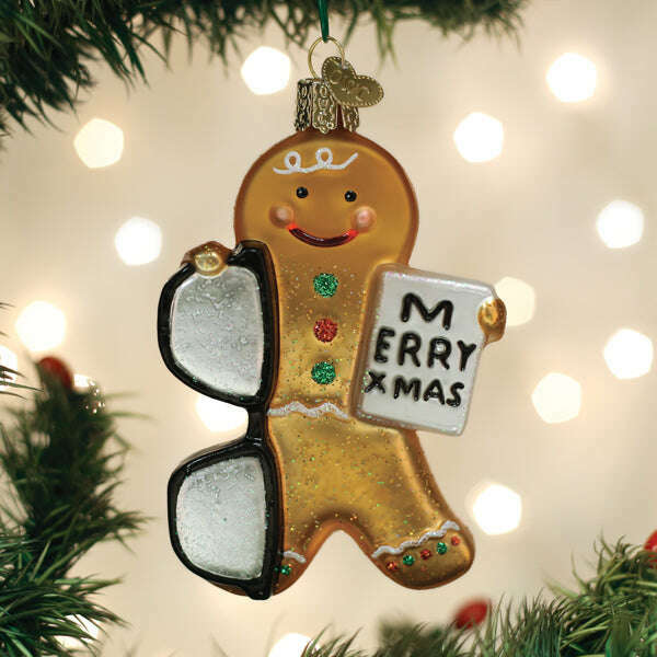 Old World Christmas Gingerbread Optometrist Blown Glass Ornament