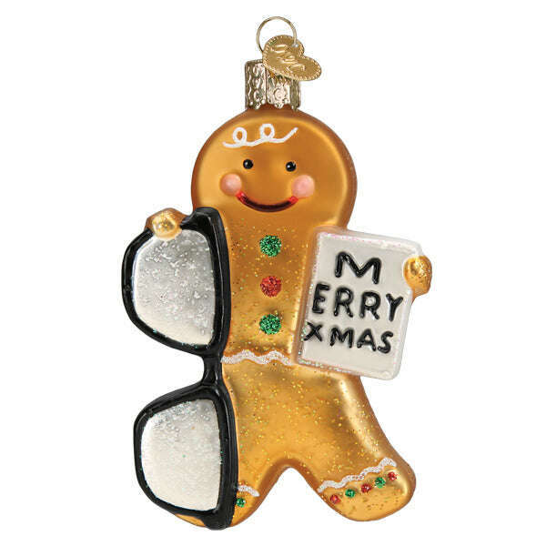 Old World Christmas Gingerbread Optometrist Blown Glass Ornament