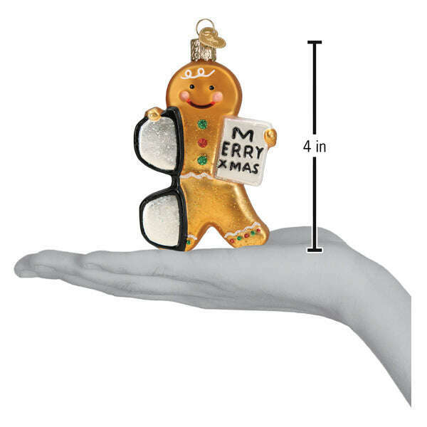 Old World Christmas Gingerbread Optometrist Blown Glass Ornament
