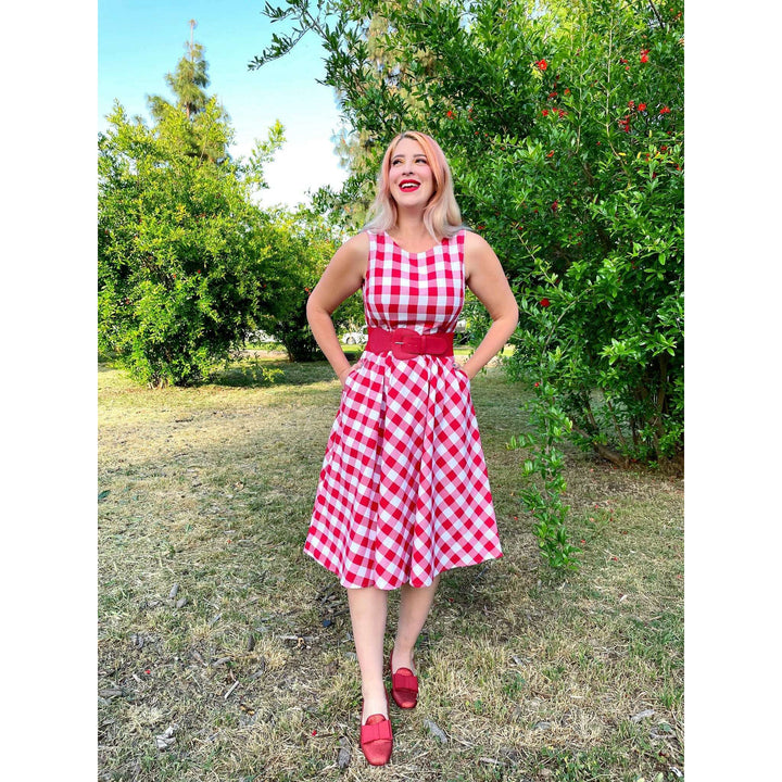 Gingham Midi Dress