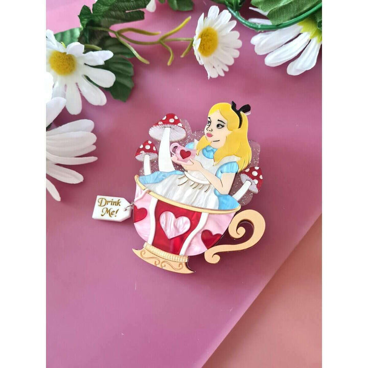 Girl in a teacup brooch or necklace 2