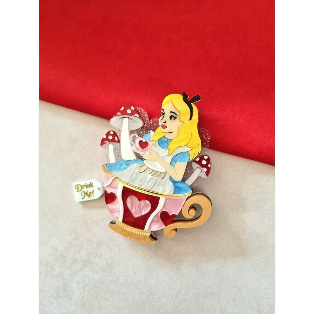 Girl in a teacup brooch or necklace 5