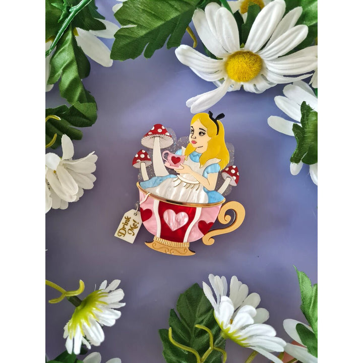 Girl in a teacup brooch or necklace 3