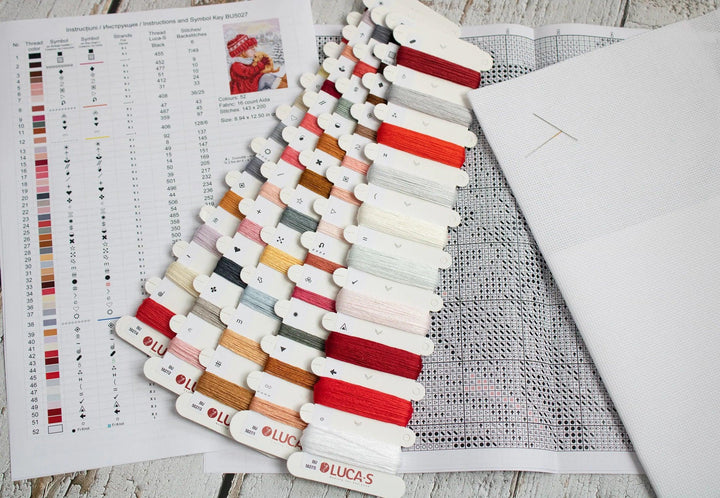 Girl Kissing Puppy BU5027l Counted Cross-Stitch Kit