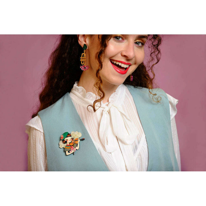 Girl playing the violin Brooch by Laliblue 3