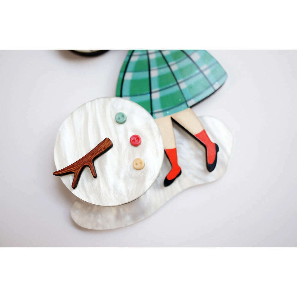 Girl with A Snowman Brooch by Laliblue – view 5