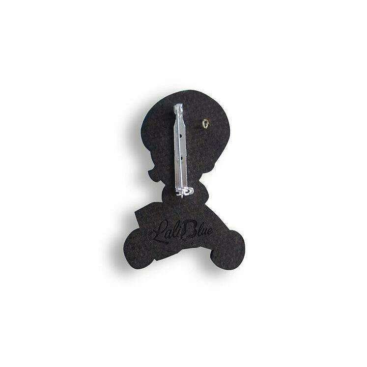 Girl with Christmas Postcards Brooch by Laliblue - Quirks!