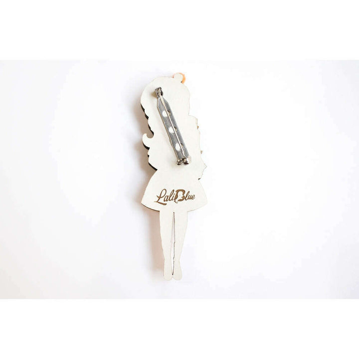 Girl with Retro Pyrex Containers Brooch by Laliblue – view 5