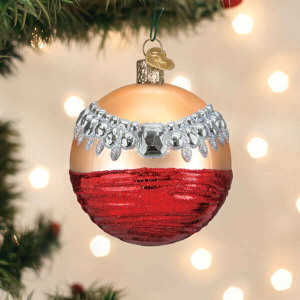 Old World Christmas Girl's Best Friend Round Blown Glass Ornament