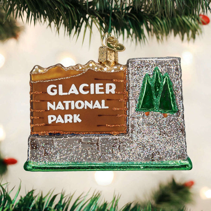 Old World Christmas Glacier National Park Blown Glass Ornament