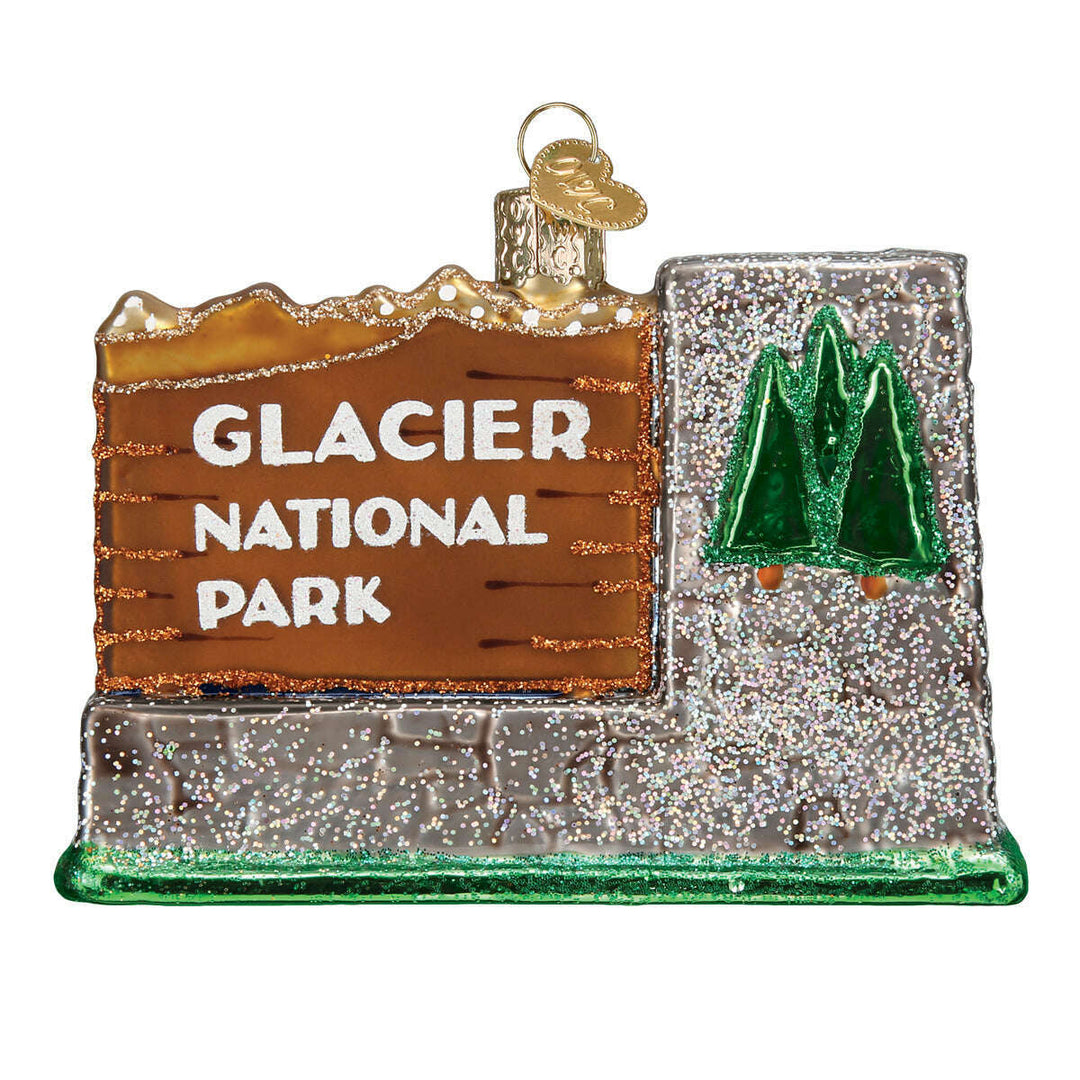 Old World Christmas Glacier National Park Blown Glass Ornament