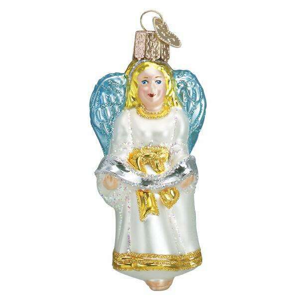 Old World Christmas Glad Tidings Angel Blown Glass Ornament