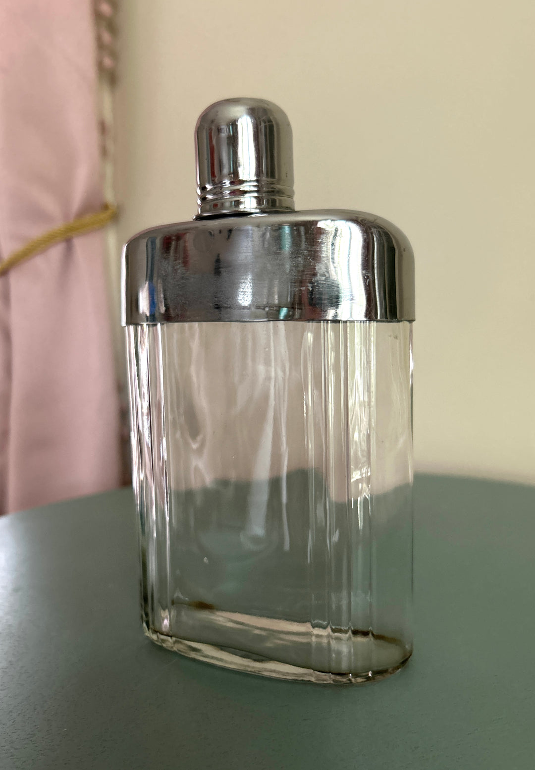Glass flask angle view
