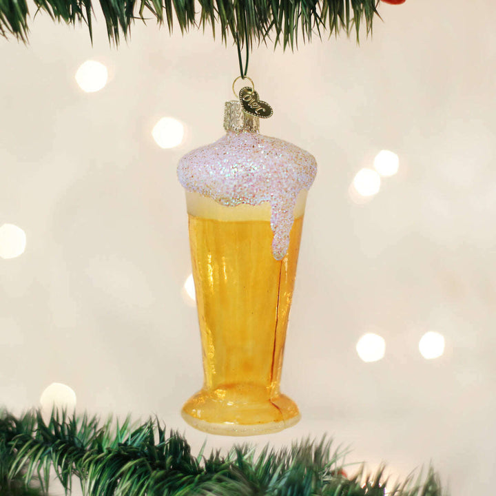 Old World Christmas Glass Of Beer Blown Glass Ornament