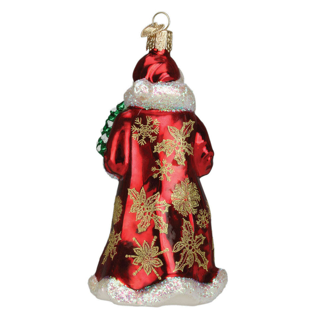 Old World Christmas Glistening Golden Santa Blown Glass Ornament