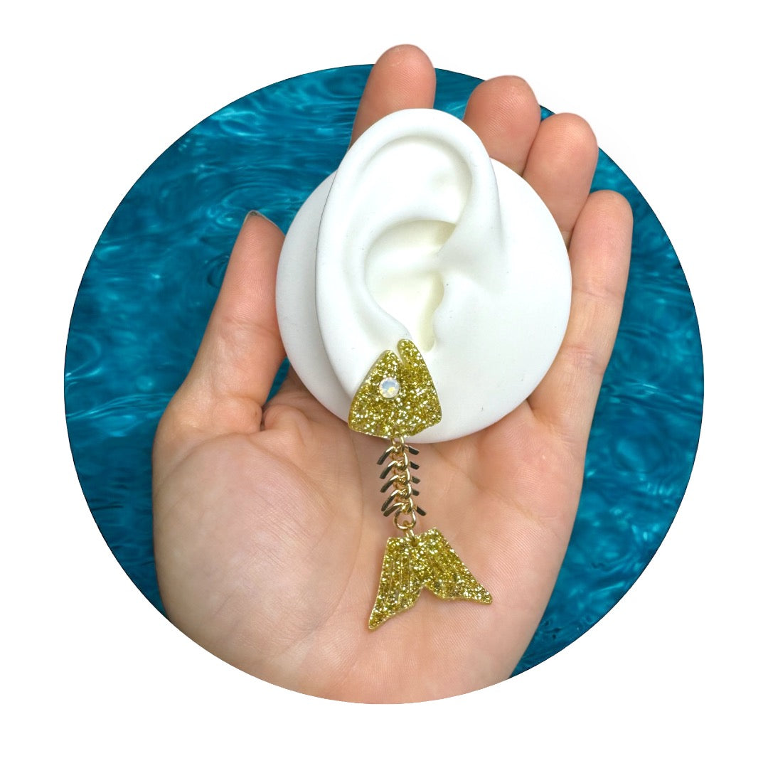 Gill-ty Pleasure Fish Bone Earrings