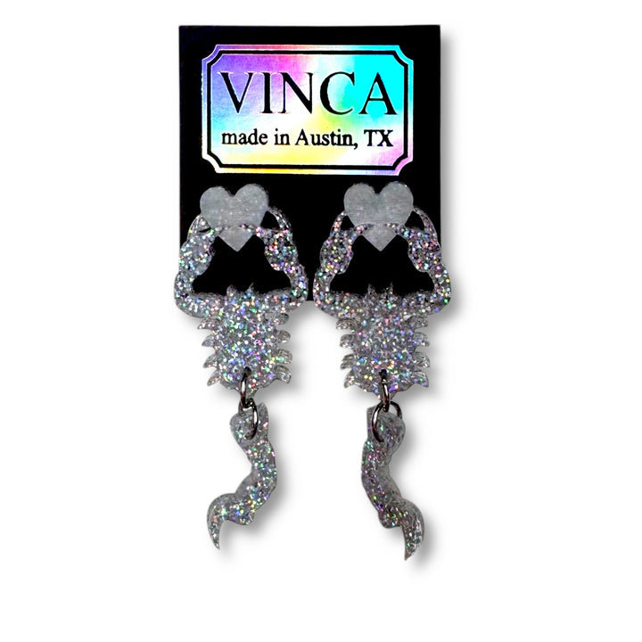 Last Chance! Heartbreaker Scorpion Earrings - Glitter Holo