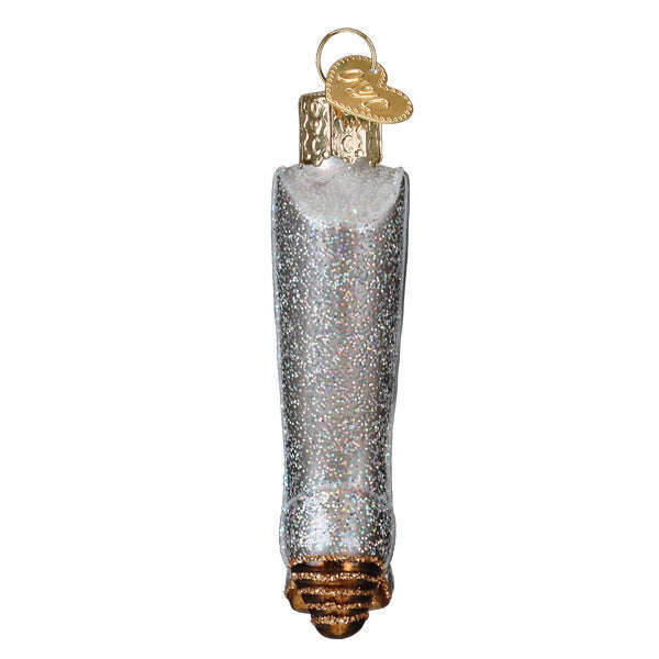 Old World Christmas Glittered Boot Blown Glass Ornament