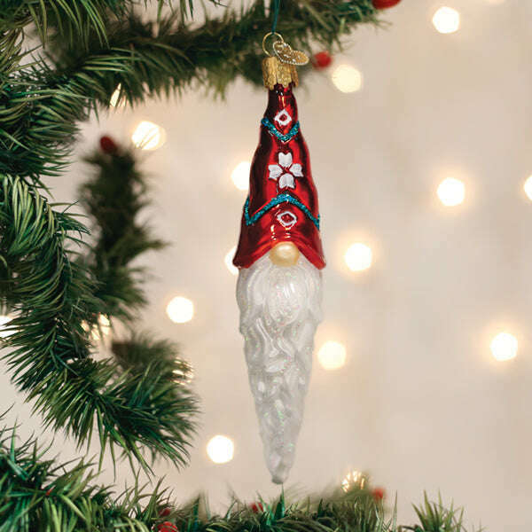Old World Christmas Gnomecicle Blown Glass Ornament