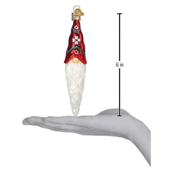 Old World Christmas Gnomecicle Blown Glass Ornament