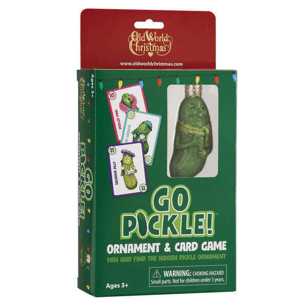 Old World Christmas Go Pickle! Card Game & Ornament