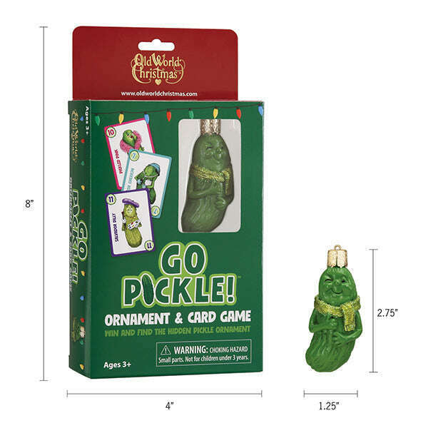 Old World Christmas Go Pickle! Card Game & Ornament