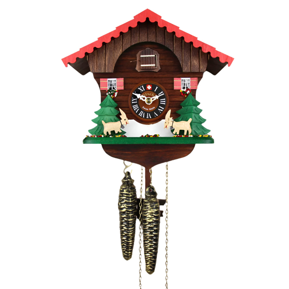Goats At Play Chalet Cuckoo Clock