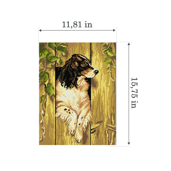 Gobelin canvas for halfstitch without yarn after Alexander Pope - The Brook Hill Dog 3541J