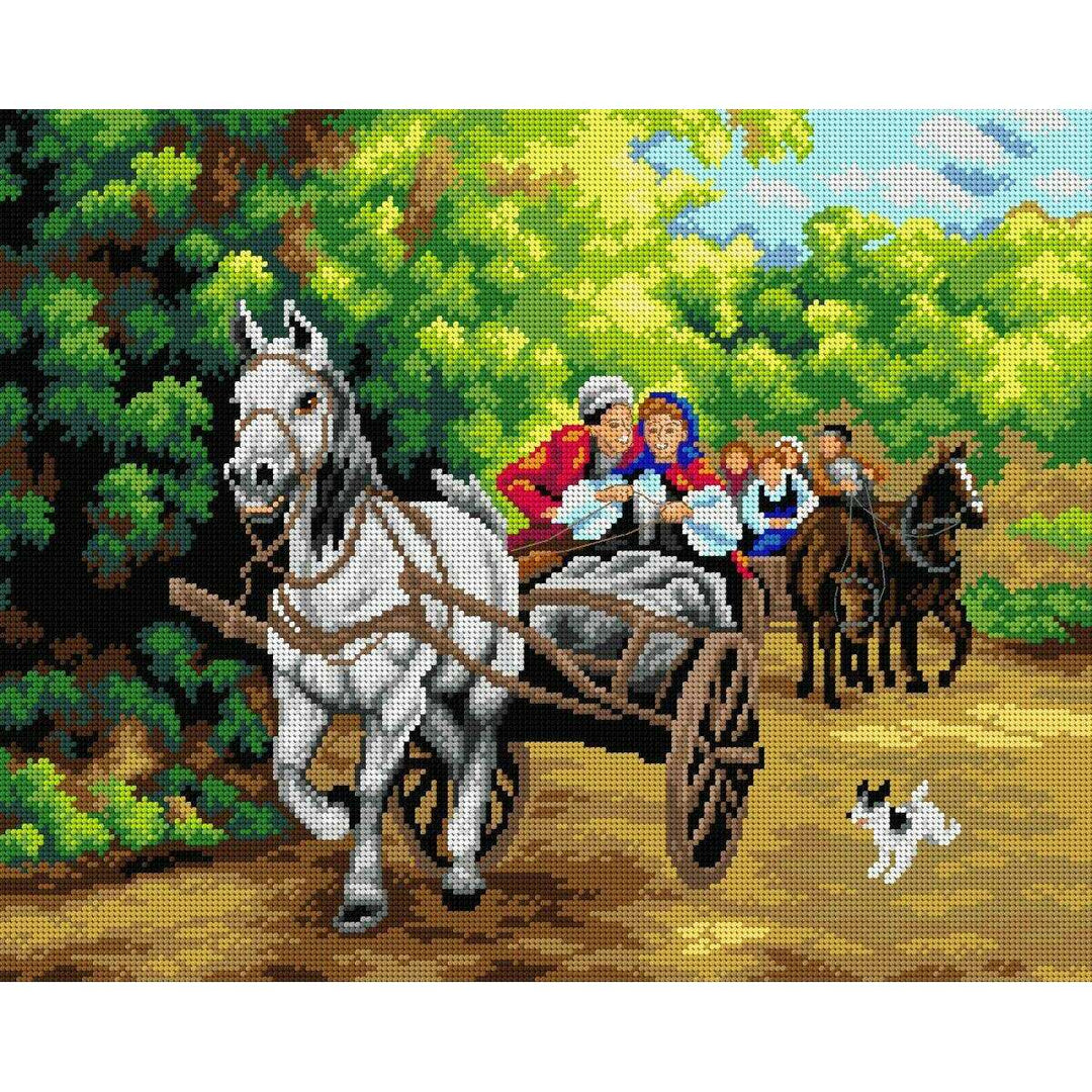 Gobelin canvas for halfstitch without yarn after Alfred Wierusz-Kowalski - Ride 2763M