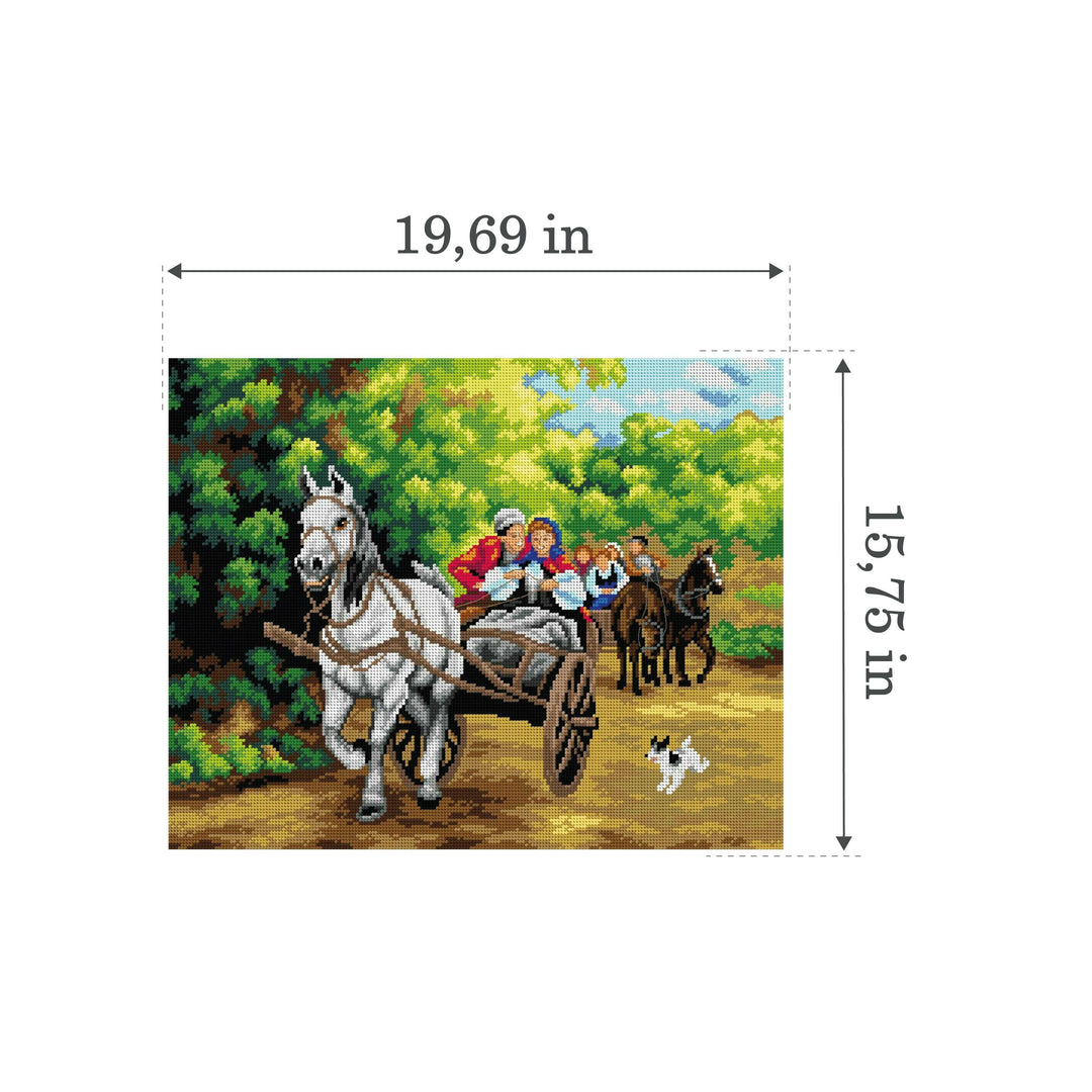 Gobelin canvas for halfstitch without yarn after Alfred Wierusz-Kowalski - Ride 2763M