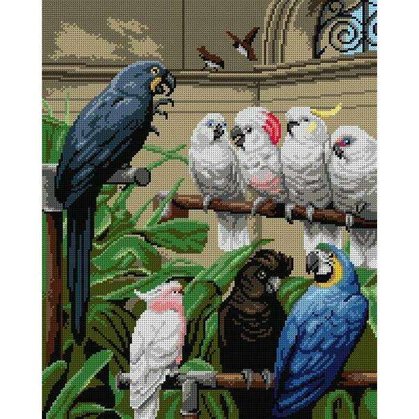 Gobelin canvas for halfstitch without yarn after Henry Stacy Marks - A Select Committee