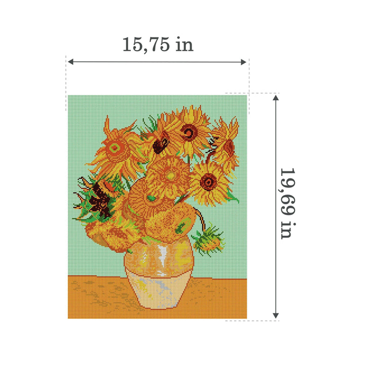 Gobelin canvas for halfstitch without yarn after Vincent van Gogh - Sunflowers 1426M