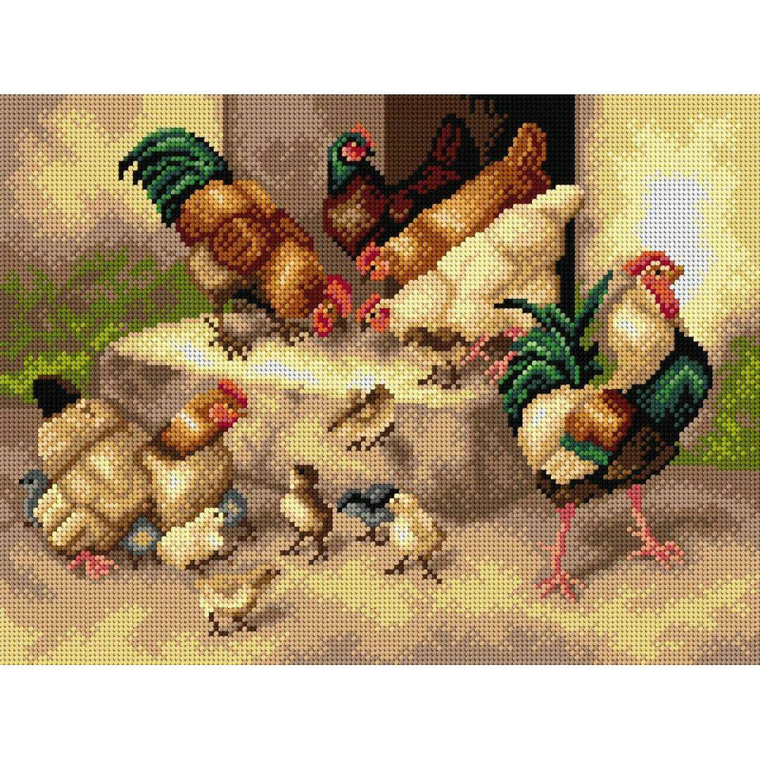Gobelin canvas for halfstitch without yarn after William Baptiste Baird - Spring Chickens 2789J