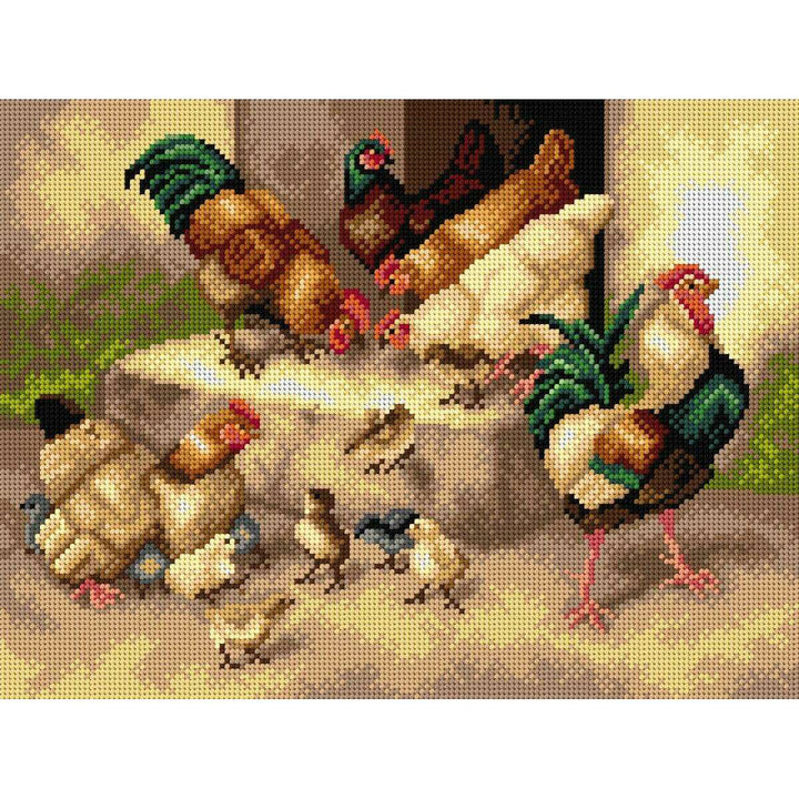 Gobelin canvas for halfstitch without yarn after William Baptiste Baird - Spring Chickens 2789J