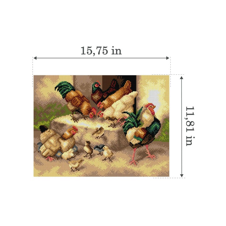 Gobelin canvas for halfstitch without yarn after William Baptiste Baird - Spring Chickens 2789J