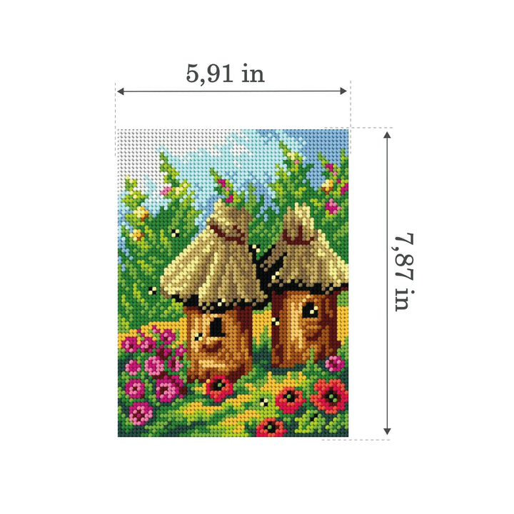 Gobelin canvas for halfstitch without yarn Beehives