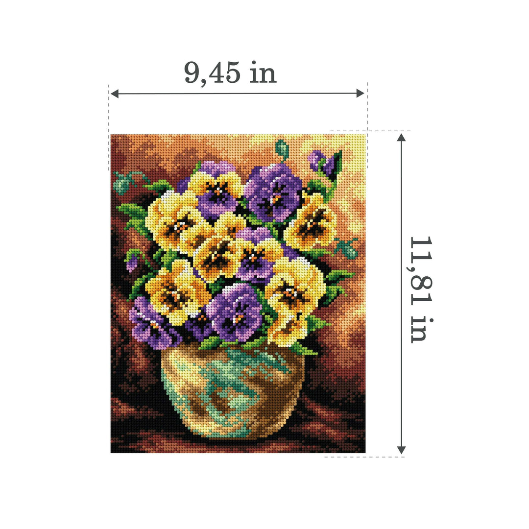 Gobelin canvas for halfstitch without yarn Bouquet of Pansies 2403H