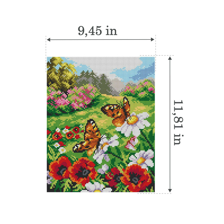 Gobelin canvas for halfstitch without yarn Butterflies in the Meadow 2628H
