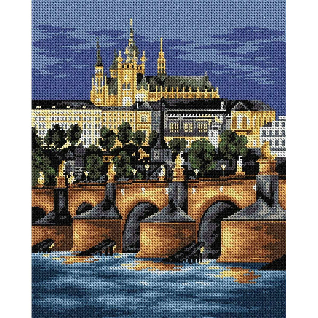 Gobelin canvas for halfstitch without yarn Charles Bridge in Prague 2504M