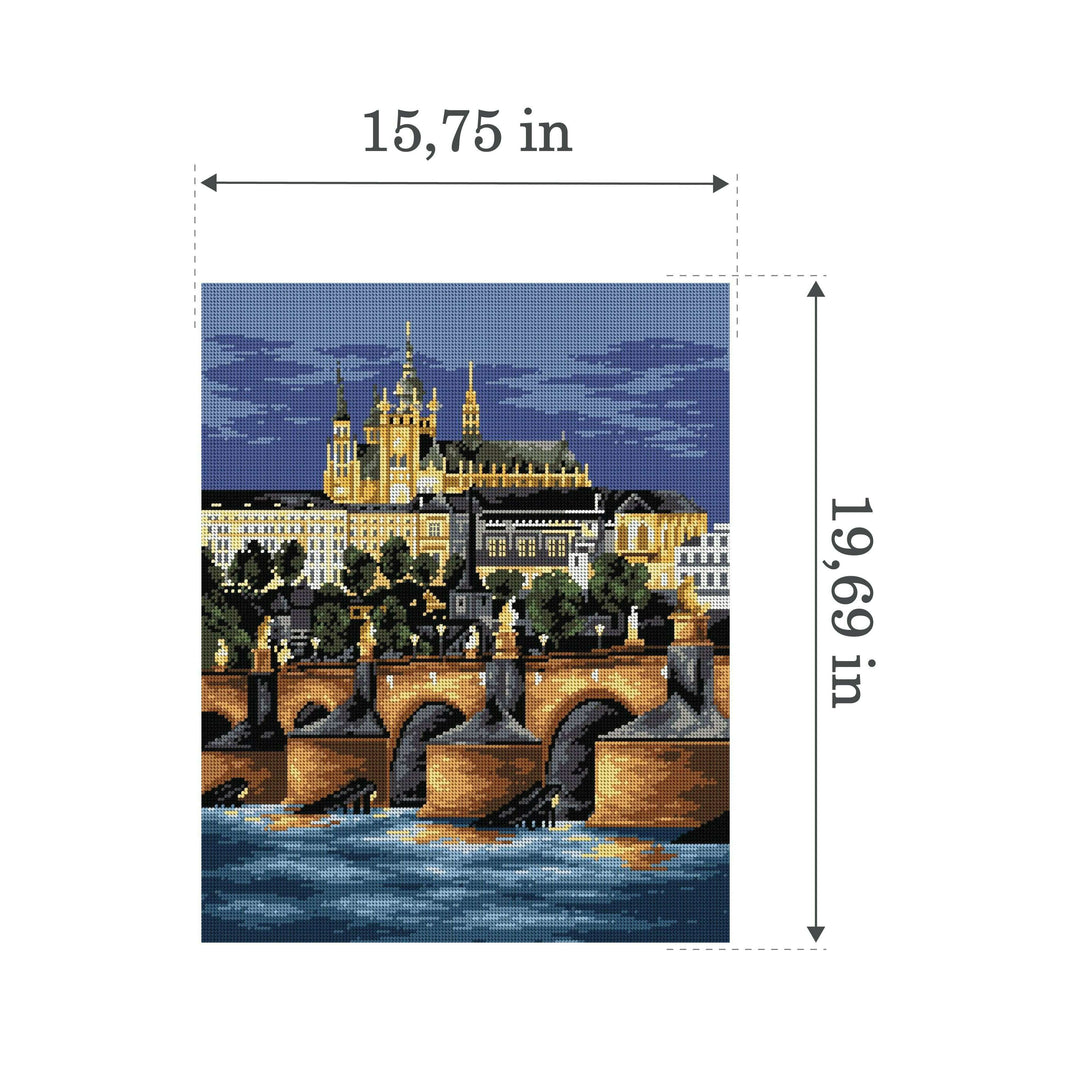 Gobelin canvas for halfstitch without yarn Charles Bridge in Prague 2504M