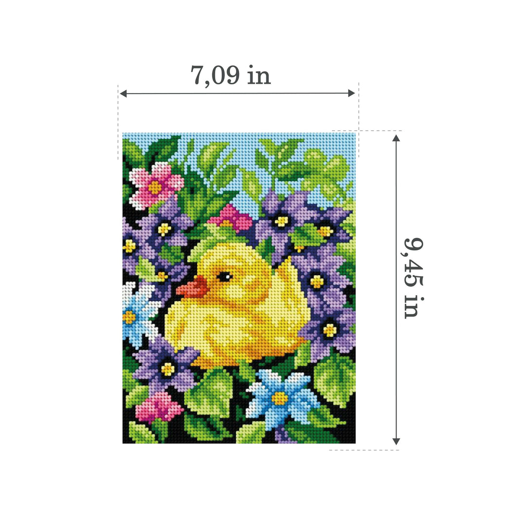 Gobelin canvas for halfstitch without yarn Duckling